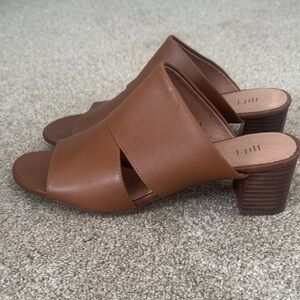 J. Jill Tan Leather Mules